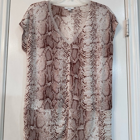 Bar III Snake Print Blouse - Brown and Cream - Picture 1 of 5
